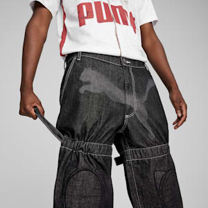 PUMA X A$AP ROCKY Knee Pad Men's Relaxed Fit Pants, PUMA Black-Denim, extralarge-IND