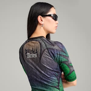 PUMA x ARIES ARISE Women's Slim Fit Dress, Fluro Green Pes, extralarge-IND