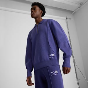 PUMA x Schomburg Men's Quarter-Zip, Blue Crystal, extralarge