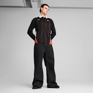 Scuderia Ferrari Race Men's Long Sleeve Relaxed Fit Motorsport Polo, PUMA Black, extralarge-IND