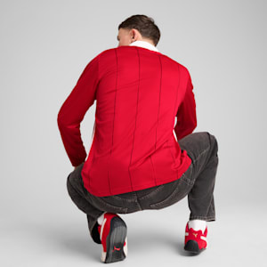Scuderia Ferrari Race Men's Long Sleeve Relaxed Fit Motorsport Polo, Rosso Corsa, extralarge-IND