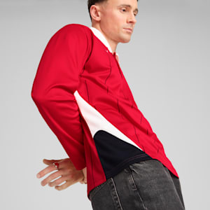 Scuderia Ferrari Race Men's Long Sleeve Relaxed Fit Motorsport Polo, Rosso Corsa, extralarge-IND
