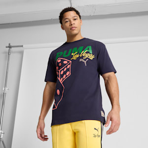 Wardrobe Essentials Las Vegas Men's Graphic Tee, New Navy, extralarge