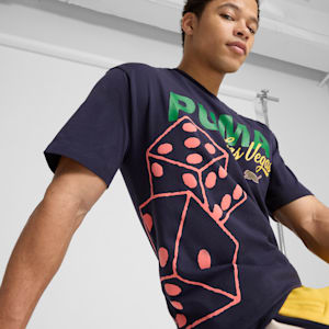 Wardrobe Essentials Las Vegas Men's Graphic Tee, New Navy, extralarge