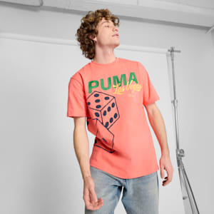 Wardrobe Essentials Las Vegas Men's Graphic Tee, Peach Frost, extralarge