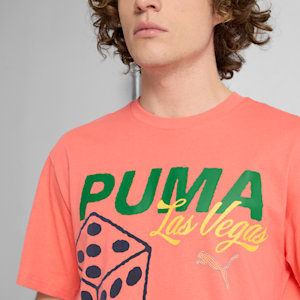 Wardrobe Essentials Las Vegas Men's Graphic Tee, Peach Frost, extralarge