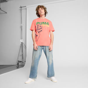 Wardrobe Essentials Las Vegas Men's Graphic Tee, Peach Frost, extralarge