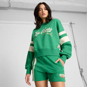 Wardrobe Essentials Las Vegas Women's Crew Sweatshirt, Archive Green, extralarge