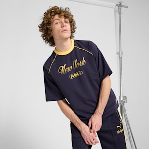 Wardrobe Essentials Bright Lights NYC Flagship Men's Podium Tee, New Navy, extralarge