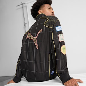 ARCHIVE SEASONAL Bright Lights NYC Flagship Men's Relaxed Racer Jacket, PUMA Black, extralarge