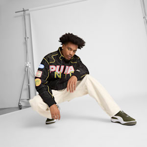 ARCHIVE SEASONAL Bright Lights NYC Flagship Men's Relaxed Racer Jacket, PUMA Black, extralarge