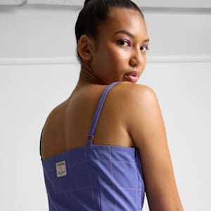 Wardrobe Essentials Bright Lights NYC Women's Flared Short Dress, Blue Crystal, extralarge