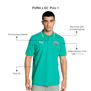 PUMA x DC Men's Slim Fit Cricket Polo, Sparkling Green-Yellow Sizzle, extralarge-IND