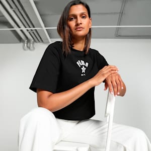 CLASSICS PLAY LOUD Women's Relaxed Fit Tee, PUMA Black, extralarge-IND