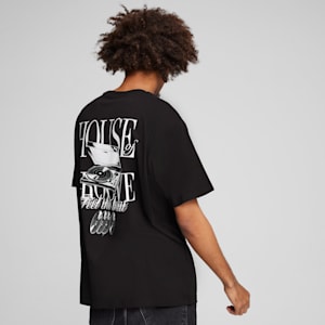 GRAPHICS HOUSE OF GROOVE Men's Relaxed Fit Tee, PUMA Black, extralarge-IND