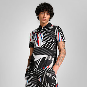 BMW M Motorsport Men's All-Over Print Polo, PUMA Black, extralarge-IND
