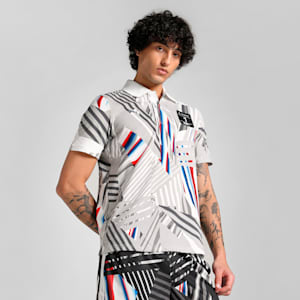 BMW M Motorsport Men's All-Over Print Polo, PUMA White, extralarge-IND