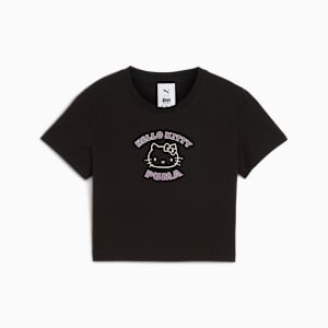 PUMA x HELLO KITTY AND FRIENDS Women's Graphic Slim Fit Crop Tee, PUMA Black, extralarge-IND