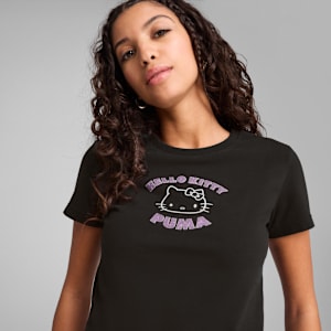 PUMA x HELLO KITTY AND FRIENDS Women's Graphic Slim Fit Crop Tee, PUMA Black, extralarge-IND