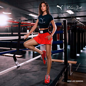 Falda pantalón desmontable para mujer PUMA x LAQUAN SMITH, For All Time Red, extralarge