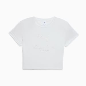Playera corta para mujer PUMA x LAQUAN SMITH, PUMA White, extralarge