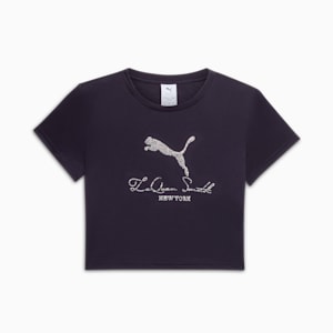 Playera corta para mujer PUMA x LAQUAN SMITH, New Navy, extralarge