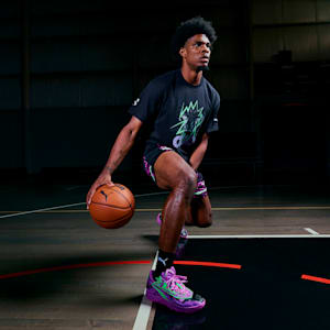 Scoot Purple Lab Men's Basketball Tee, PUMA Black, extralarge