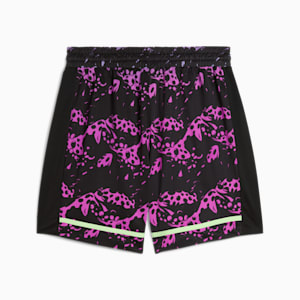 Scoot Purple Lab Men's Basketball Shorts, PUMA Black-Lavender Alert-Pure Magenta, extralarge