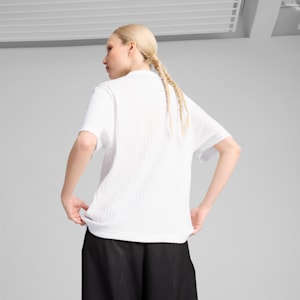 ウィメンズ ワードローブ ESS リブ ポインテール 半袖 シャツ, PUMA White, extralarge-JPN