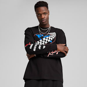 メンズ グラフィックス プーマ MOTO リラックス 長袖 Tシャツ, PUMA Black, extralarge-JPN