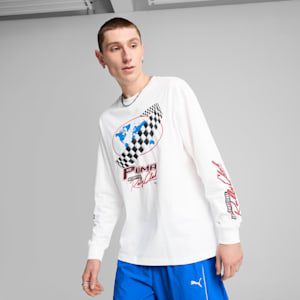 メンズ グラフィックス プーマ MOTO リラックス 長袖 Tシャツ, PUMA White, extralarge-JPN
