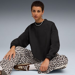 Wardrobe Essentials Oversized Crew Women, PUMA Black, extralarge