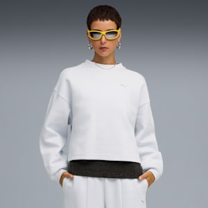Wardrobe Essentials Oversized Crew Women, Silver Mist, extralarge
