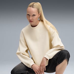 Wardrobe Essentials Oversized Crew Women, Alpine Snow, extralarge