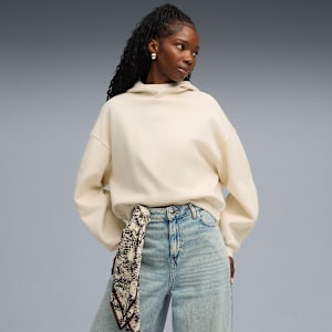 Sudadera con capucha Wardrobe Essentials para mujer, Alpine Snow, extralarge