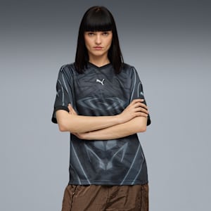 PUMATECH-X All-Over Print Relaxed Soccer Jersey Unisex, PUMA Black-AOP, extralarge