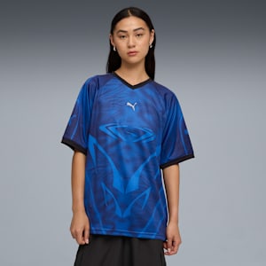 PUMATECH-X All-Over Print Relaxed Soccer Jersey Unisex, Mountain Blue-AOP, extralarge