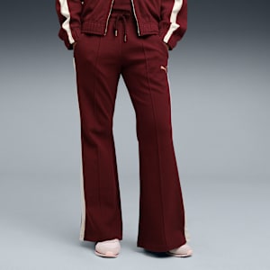 T7 Women's Flared-Leg Concept Track Pants, Ruby Shimmer, extralarge-IND