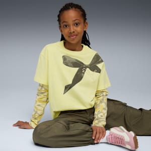 Bowtique Relaxed Graphic Tee Youth, Gold Moon, extralarge