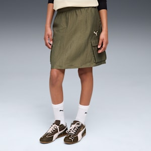Bowtique Woven Cargo Skirt Youth, Loden Green, extralarge