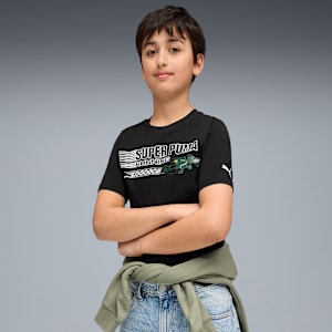 Super PUMA Graphic Tee Youth, PUMA Black, extralarge