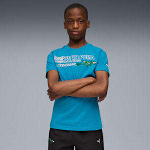 Super PUMA Graphic Tee Youth, Tropical Blue, extralarge