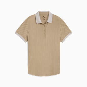 MATTR Jacquard Stripe Golf Polo Women, Ice Coffee, extralarge-GBR