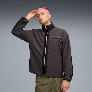 MMQ Men's Waffle Jacket, Flat Dark Gray, large