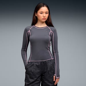 YONA Women's Tight Fit Long Sleeve T-shirt, Dusky Gray, extralarge-IND