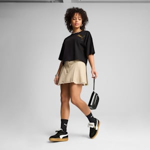 LEO LUXE Women's Oversized Short Tee, PUMA Black, extralarge