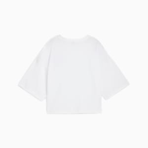 LEO LUXE Women's Oversized Short Tee, PUMA White, extralarge