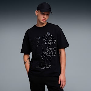 House of Graphics Men's Relaxed Fit Cotton Tee, PUMA Black, extralarge-IND