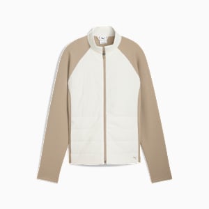 CLOUDSPUN Fleece Hybrid Golf Jacket Women, Warm White-Ice Coffee, extralarge-GBR