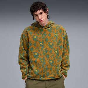 AOP Fleece Hoodie Men, Light Moss-AOP, extralarge